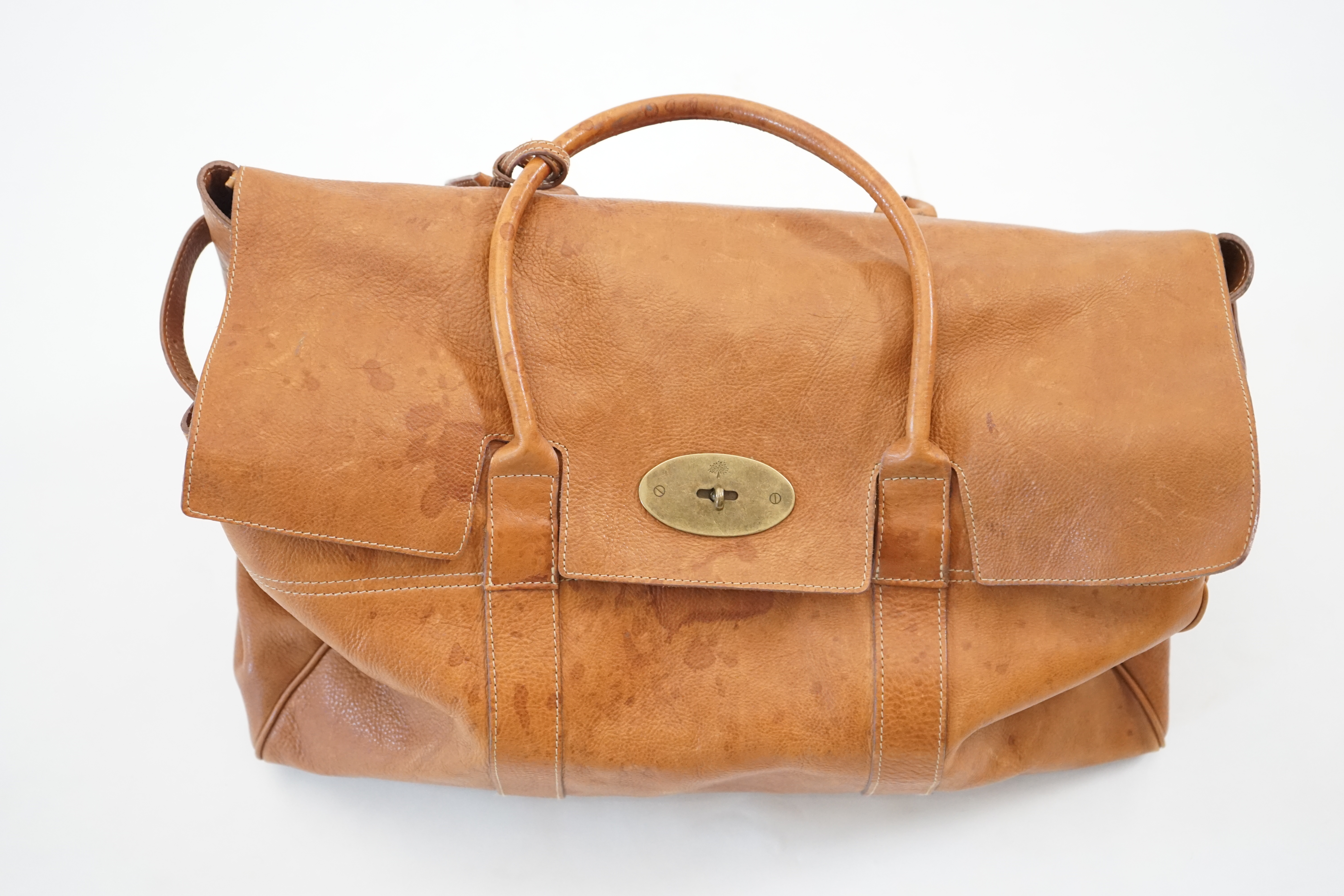 A Mulberry large Bayswater, in natural grain tan brown leather width 50cm, depth 20cm, height 30cm